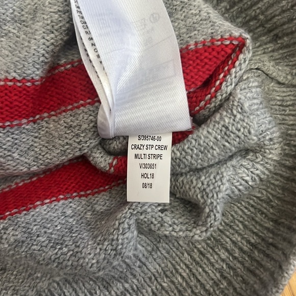 Gap Gray Multi Colored Stripe Knit Crew Sweater - Picture 5 of 6